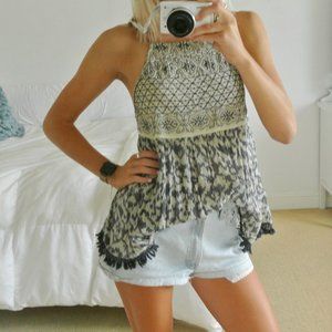 Adorable Patterned Halter Tank Top Blouse